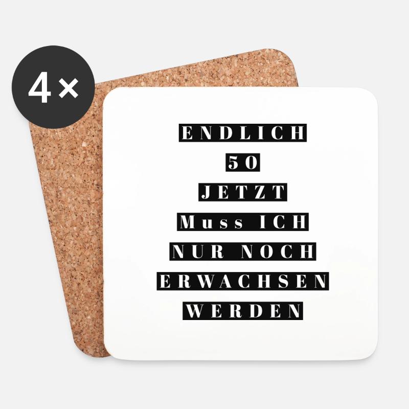 Endlich 50 jetzt noch erwachsen werden - Untersetzer (4er-Set) - Weiß