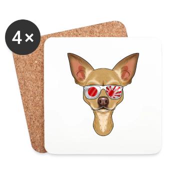 Chihuahua Japan Sunglasses I Japanese Flag - Coasters (set of 4) - white - Front