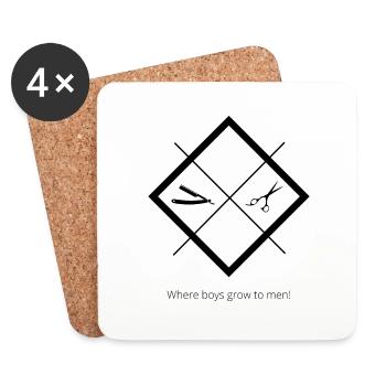 BoysGrow2Men - Untersetzer (4er-Set) - Weiß - Vorne