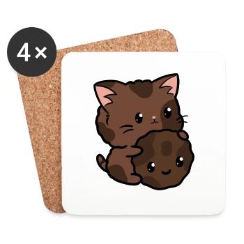 Cooki cat - Untersetzer (4er-Set) - Weiß - Vorne