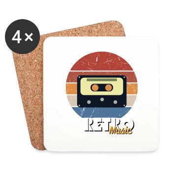 Colorful Retro Theme Design - Coasters (set of 4) - white - Front