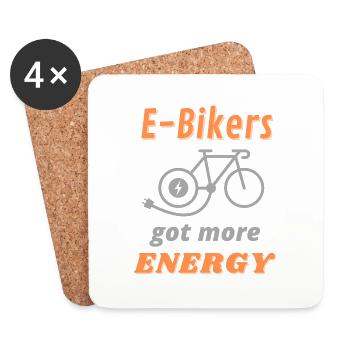 E biker and electric bike ride e bike cyclist - Coasters (set of 4) - white - Front