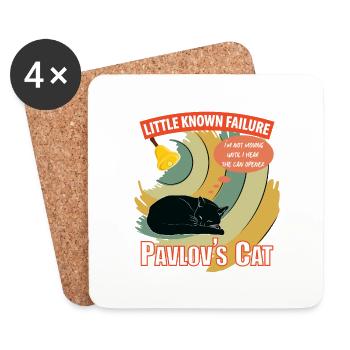 Le chat de Pavlov échec peu connu Psychologie drôle - Dessous de verre (lot de 4) - blanc - Devant