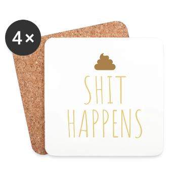 Shit happens feces pile - Coasters (set of 4) - white - Front
