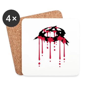 Drop of blood anarchy symbol - Coasters (set of 4) - white - Front