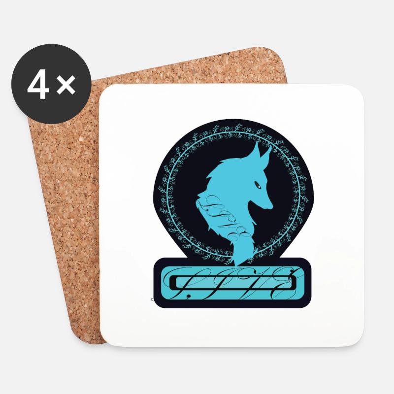 Wolf - Untersetzer (4er-Set) - Weiß