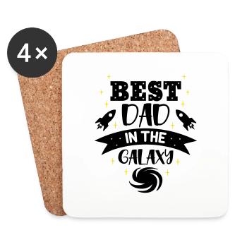 Meilleur papa de la galaxie - Dessous de verre (lot de 4) - blanc - Devant