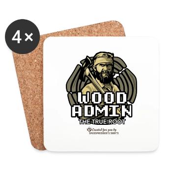 Wood Admin Lumberjack Dictons Design - Dessous de verre (lot de 4) - blanc - Devant