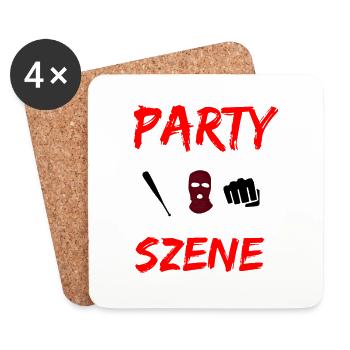 Party Szene - Untersetzer (4er-Set) - Weiß - Vorne