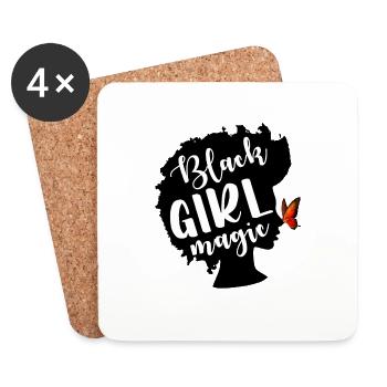 Black Girl Magic Black Woman Black Lives Matter - Coasters (set of 4) - white - Front