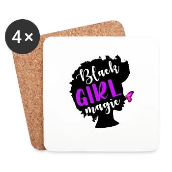 Black Girl Magic Black Woman Black Lives Matter - Coasters (set of 4) - white - Front