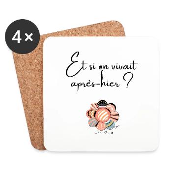 Et si on vivait après hier - Dessous de verre (lot de 4) - blanc - Devant