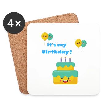 Es ist mein Geburtstag (Kind) - Untersetzer (4er-Set) - Weiß - Vorne