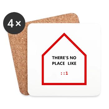 THERE'S NO PLACE LIKE ::1 – hell - Untersetzer (4er-Set) - Weiß - Vorne