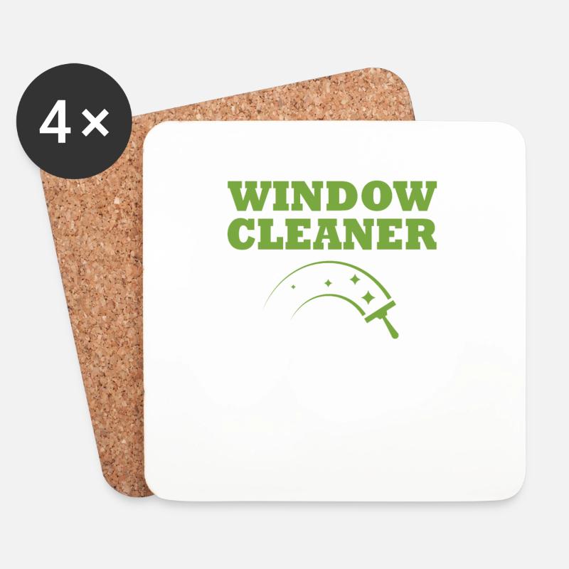 Tolles Fensterputzer Shirt - Untersetzer (4er-Set) - Weiß