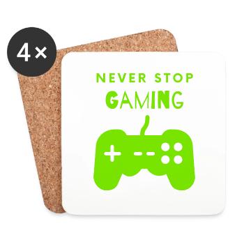 Never stop gaming - Untersetzer (4er-Set) - Weiß - Vorne
