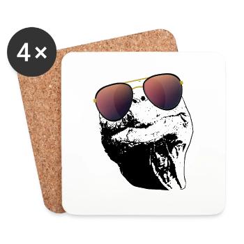 Turtle Sunglasses Turtles black white - Coasters (set of 4) - white - Front