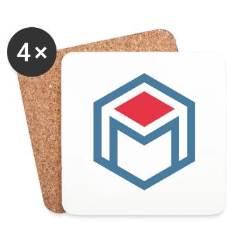 M Bekleidungsmarke - Untersetzer (4er-Set) - Weiß - Vorne