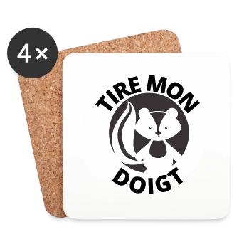 tire mon doigt - Dessous de verre (lot de 4) - blanc - Devant