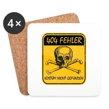 halloween fehler 404 kostüm totenkopf - Untersetzer (4er-Set) - Weiß - Vorne