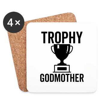 Trophäe Patin - Untersetzer (4er-Set) - Weiß - Vorne