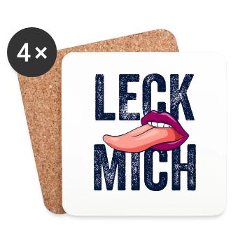 Leck mich! - Untersetzer (4er-Set) - Weiß - Vorne