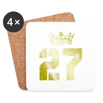 27 Zahl Krone - Untersetzer (4er-Set) - Weiß - Vorne