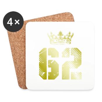 62 Zahl Krone - Untersetzer (4er-Set) - Weiß - Vorne