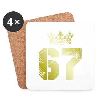 67 Zahl Krone - Untersetzer (4er-Set) - Weiß - Vorne