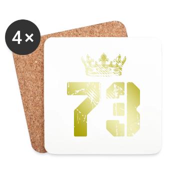 73 Zahl Krone - Untersetzer (4er-Set) - Weiß - Vorne