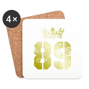 89 Zahl Krone - Untersetzer (4er-Set) - Weiß - Vorne
