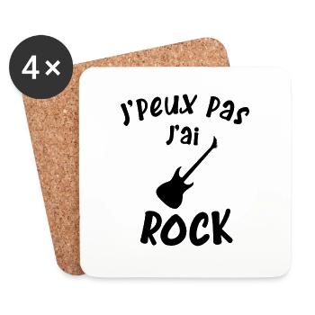 Je peux pas j'ai rock - Dessous de verre (lot de 4) - blanc - Devant