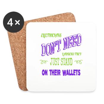 profession electrician apparel geek gift job - Coasters (set of 4) - white - Front