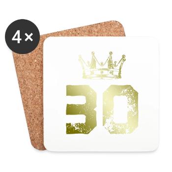 30 Zahl Krone - Untersetzer (4er-Set) - Weiß - Vorne