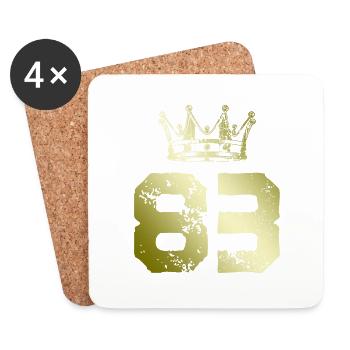 83 Couronne numérique - Dessous de verre (lot de 4) - blanc - Devant