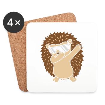 Cooler lustiger dabbing Igel - Untersetzer (4er-Set) - Weiß - Vorne