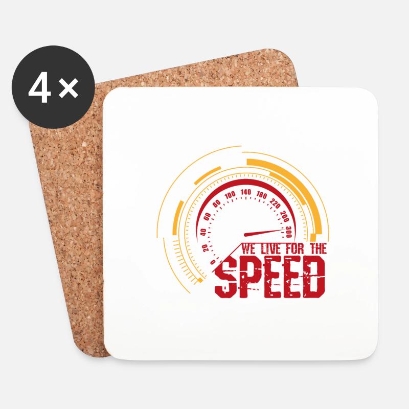 We live for the speed - Untersetzer (4er-Set) - Weiß