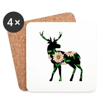 Deer - Coasters (set of 4) - white - Front