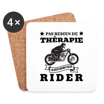 j'ai pas besoin de thérapie - Dessous de verre (lot de 4) - blanc - Devant