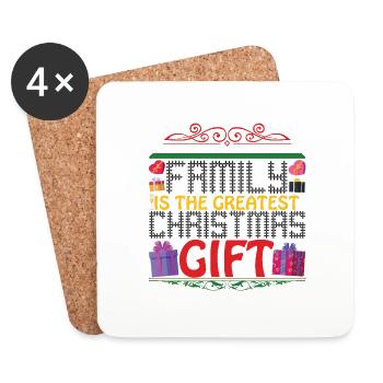 Family is the greatest Christmas Gift - Untersetzer (4er-Set) - Weiß - Vorne
