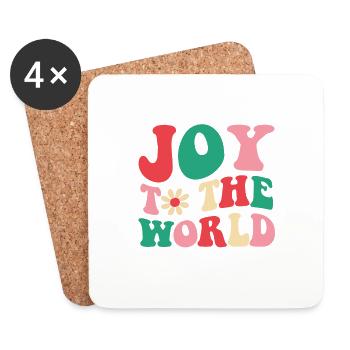 Joy Love Peace world Christmas t-shirt - Untersetzer (4er-Set) - Weiß - Vorne