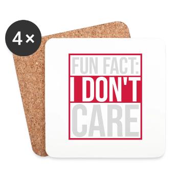 I dont care fact - Untersetzer (4er-Set) - Weiß - Vorne