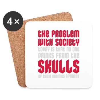 drinks from enemies skulls - Coasters (set of 4) - white - Front
