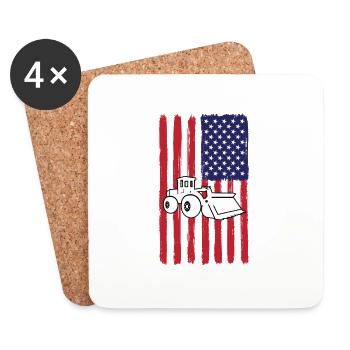 USA Radlader Amerika - Untersetzer (4er-Set) - Weiß - Vorne