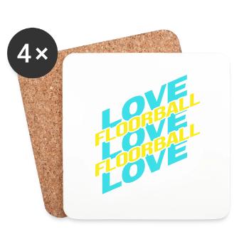 Floorball Floorball Player floorball-love - Coasters (set of 4) - white - Front