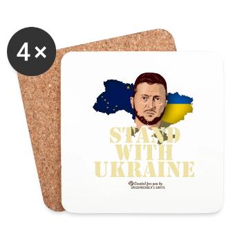Ukraine Alaska Stand with Ukraine - Untersetzer (4er-Set) - Weiß - Vorne