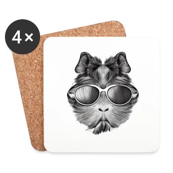 Guinea pig cool sunglasses funny design 11 - Coasters (set of 4) - white - Front