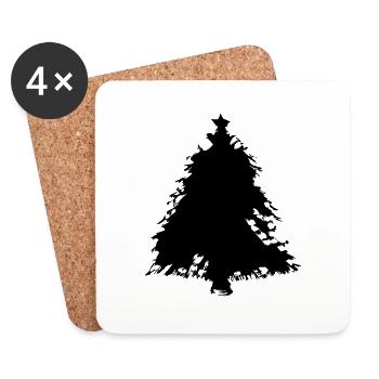 Christmas Tree Christmas Tree Winter Vector 2 - Coasters (set of 4) - white - Front