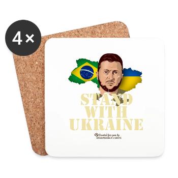 Ukraine Brasilien Wolodymyr Selenskyj - Untersetzer (4er-Set) - Weiß - Vorne