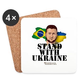 Ukraine T-Shirt Design Appeal Stand avec l’Ukraine - Dessous de verre (lot de 4) - blanc - Devant